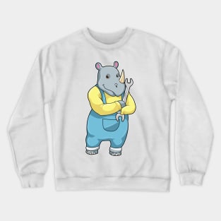 Rhino as Mechanic with Wrench Crewneck Sweatshirt